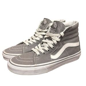 Vans sk8-hi frost gray high top skate shoes women 7 boys 5.5
